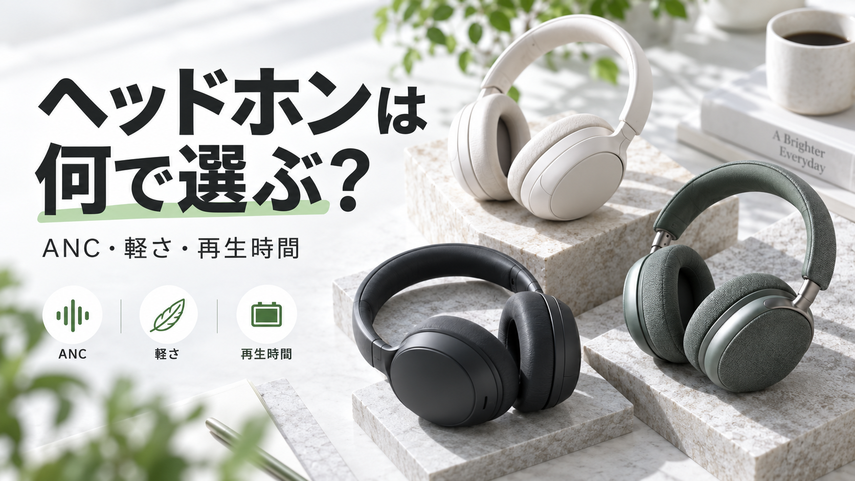 ワイヤレスヘッドホンは何で選ぶ?|ANC・軽さ・再生時間の優先順位